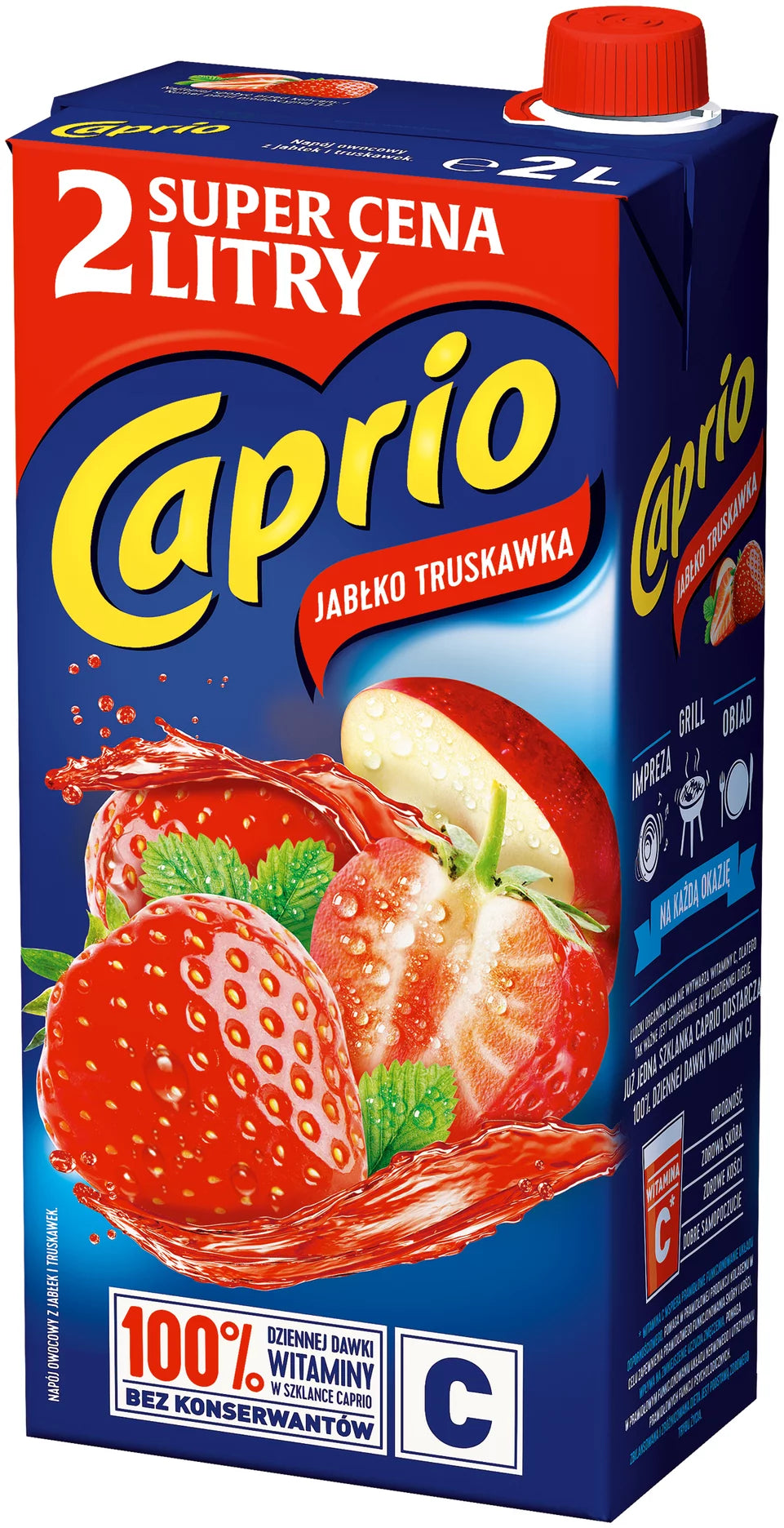 Caprio Napój Owocowy Z Jabłek I Truskawek 2l