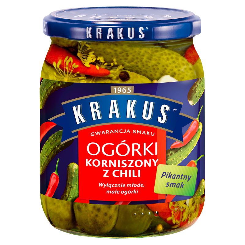 Krakus Ogórki Korniszony Z Chili  500g