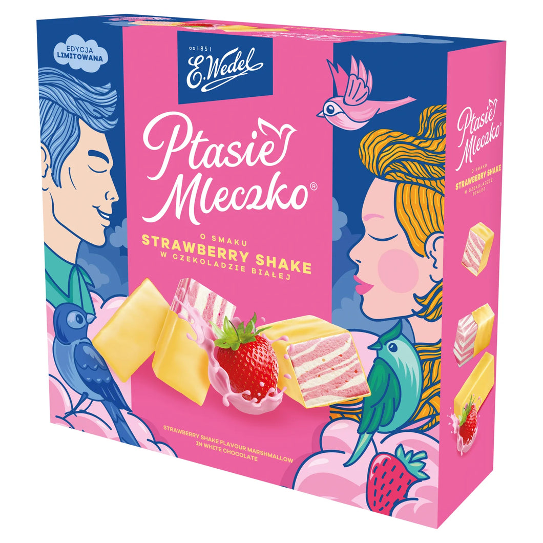 Wedel Ptasie Mleczko Truskawkowy Shake W Białej Czekoladzie 340g