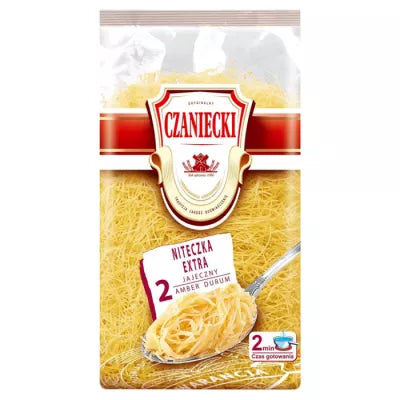 Czaniecki 2-Egg Pasta extra Thin-Makaron Niteczka Extra Jajeczny 250g