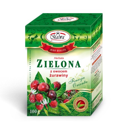 Malwa Herbata Zielona Z Owocem Żurawiny 100 g