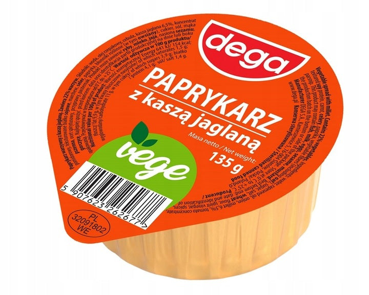 Dega Paprykarz Warzywny Z Kaszą Jaglaną 135g