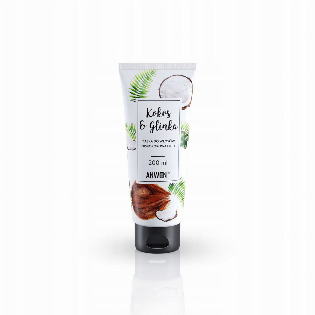 Anwen - Kokos I Glinka - Maska Do Włosów Niskoporowatych 200ml