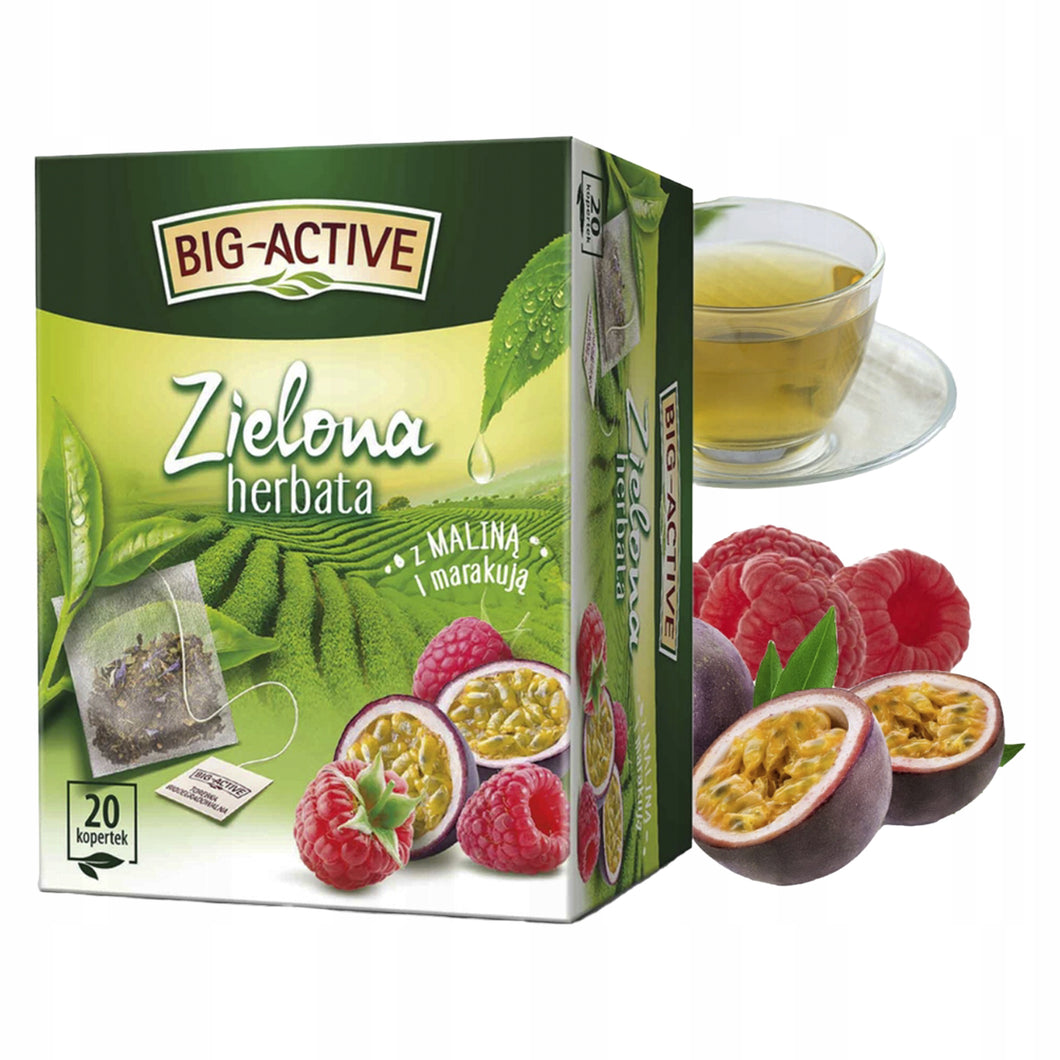 Big-Active Herbata Zielona  Malina Marakuja (20x1,7g)