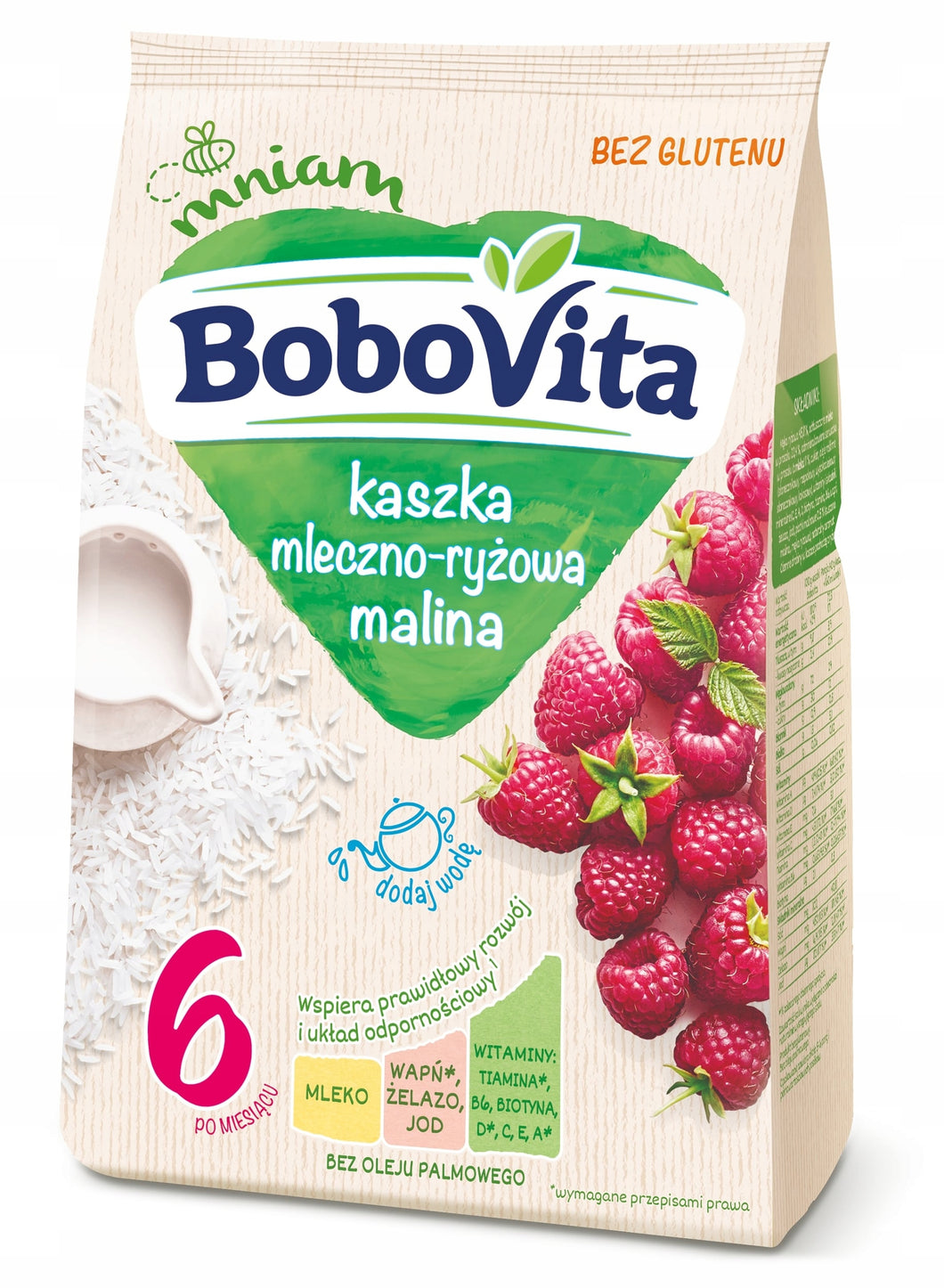 Bobovita Kaszka Mleczno-Ryżowa Malina Po 6 Miesiącu 230g