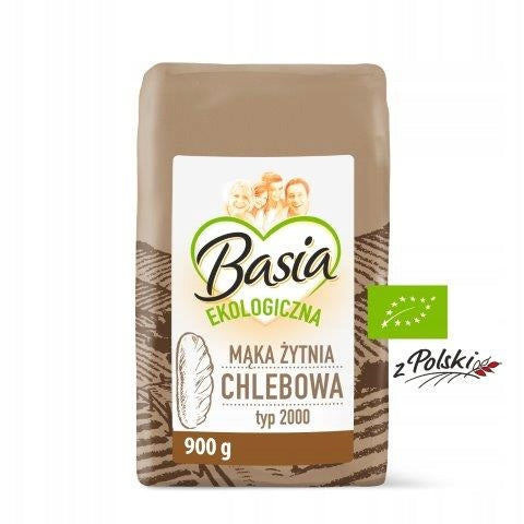 Basia Mąka Ekologiczna  Chlebowa Żytnia Typ 2000 0,9kg