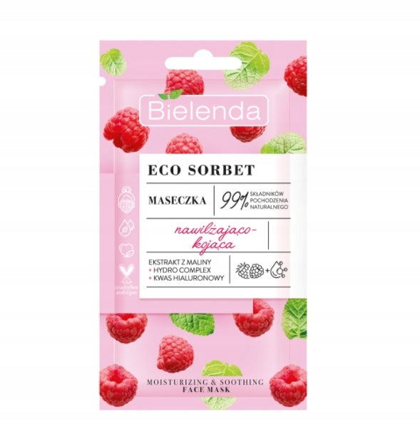 Bielenda Eco Sorbet Malina Maseczka Nawilżająco-Kojąca  8g