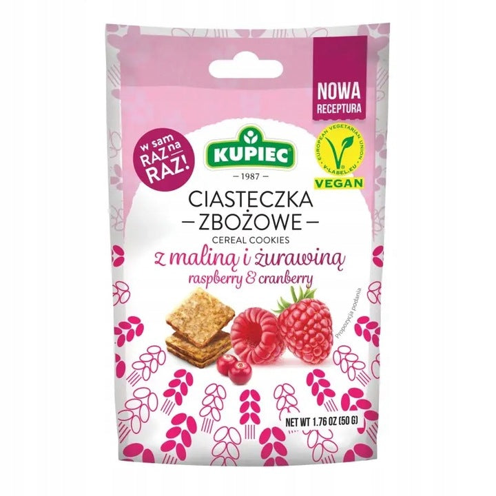 Kupiec Ciasteczka Zbożowe Z Maliną I Żurawiną 50g