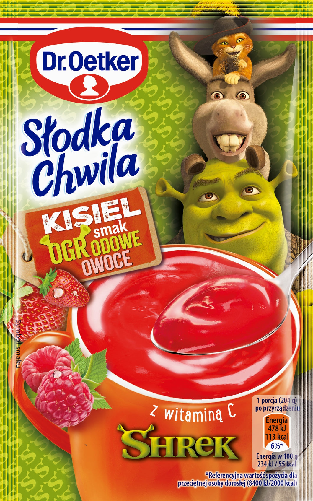 Dr.Oetker Kisiel Słodka Chwila Shrek Ogrodowe Owoce 29 g