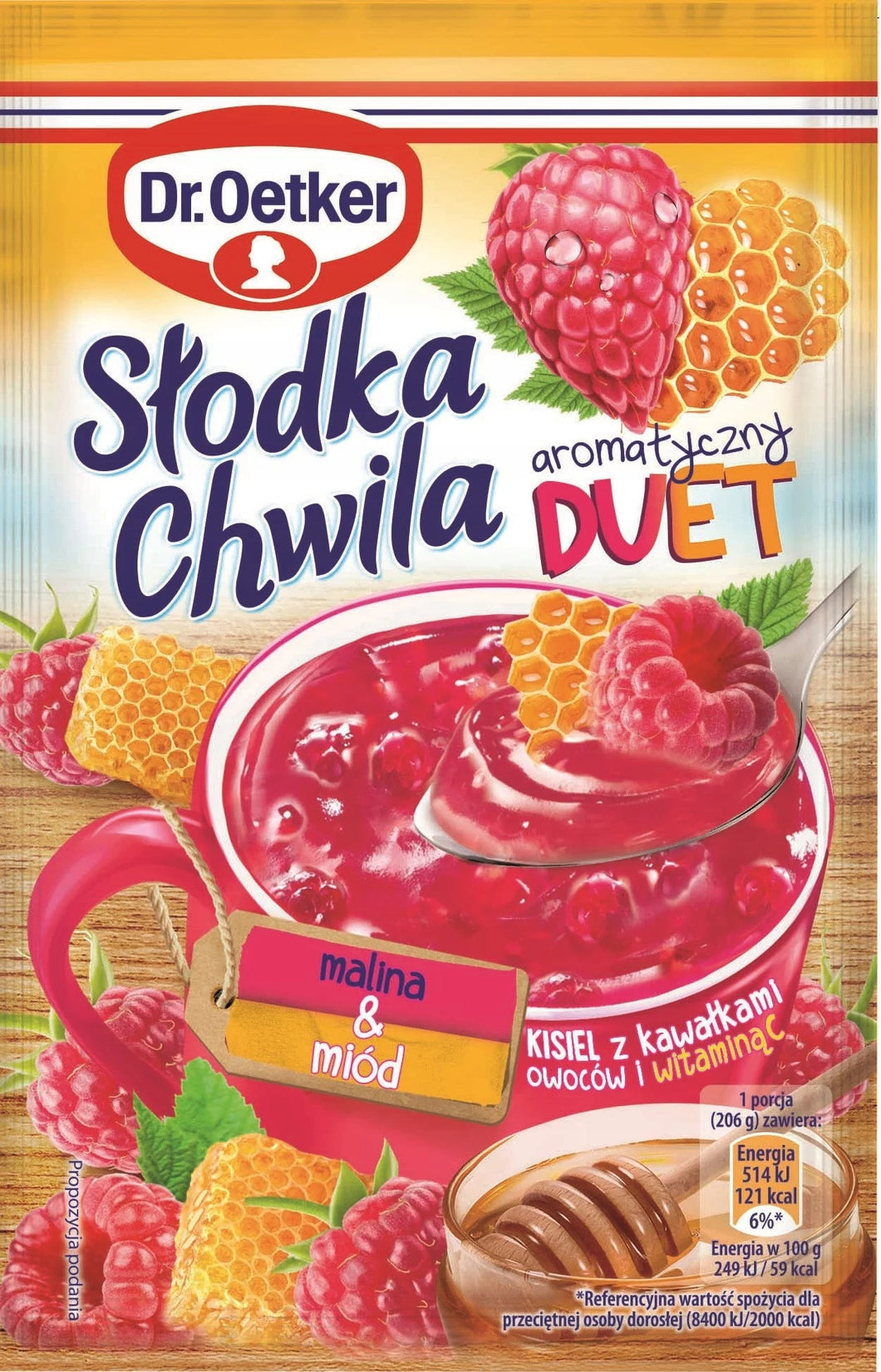 Dr Oetker Kisiel Duet Malina Miód 31,5g