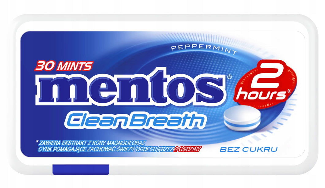 Mentos Clean Breath  Peppermint Miętowe 21g