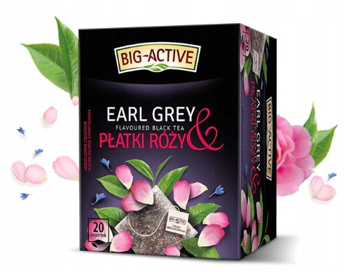 Herbata Big-Active Earl Grey Płatki Róży 40g