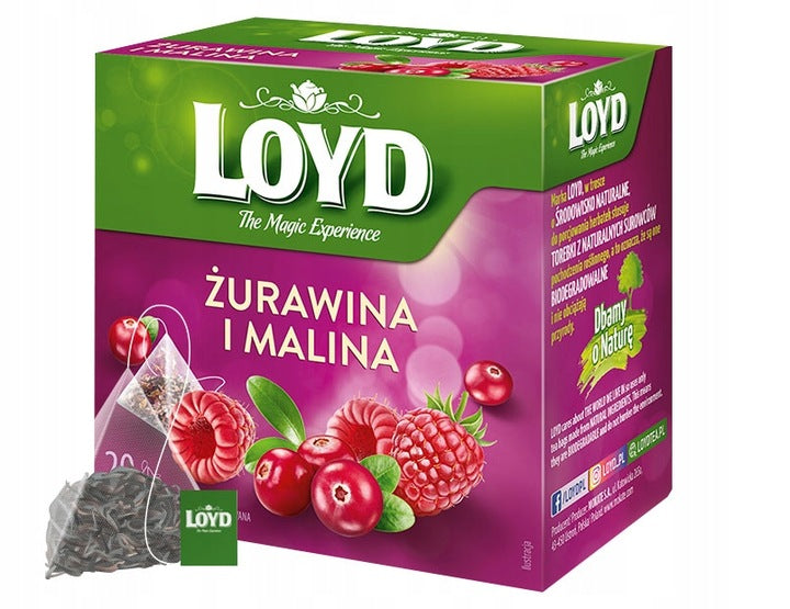 Loyd Żurawina Malina Piramidka 40g