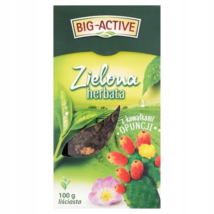 Big Active Herbata Zielona Liściasta Z Opuncją 100g