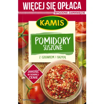 Kamis Pomidory Suszone Z Czosnkiem I Bazylią 50g