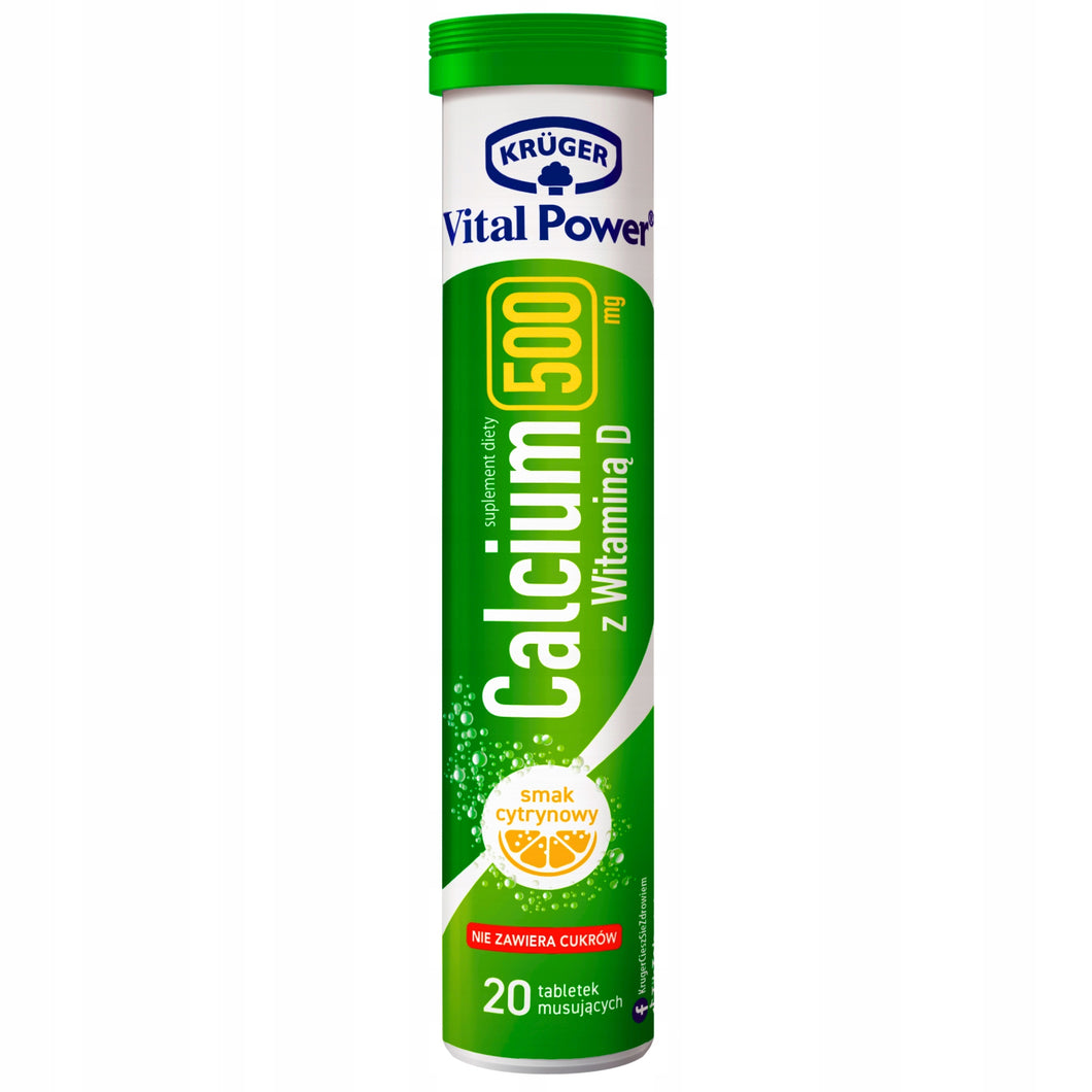 Kruger Vital Power Calcium 500 mg + Witamina D i Wapń