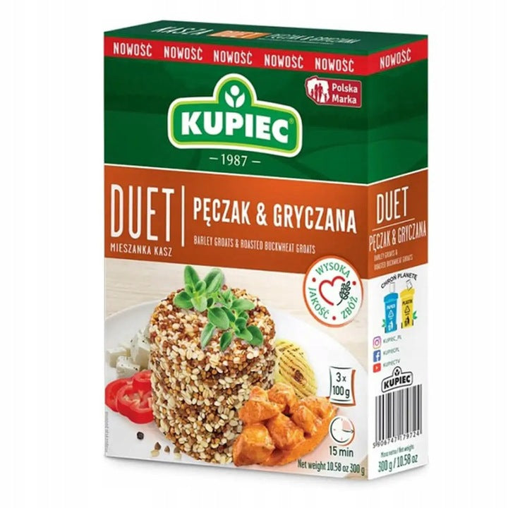 Kupiec Duet Kasza Pęczak Gryczana Prazona 3x100g