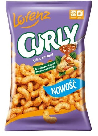 Lorenz Curly Chrupki Kukurydziane  Słony Karmel 100 g
