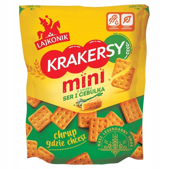 Lajkonik Krakersy Mini  Ser + Cebulka 100 g