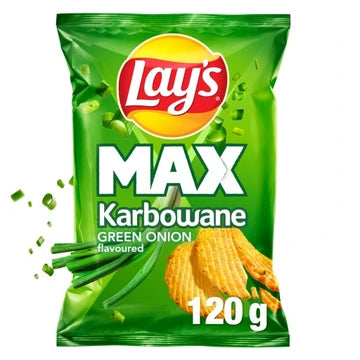 Chipsy Lay' Karbowane Zielona Cebulka 120g