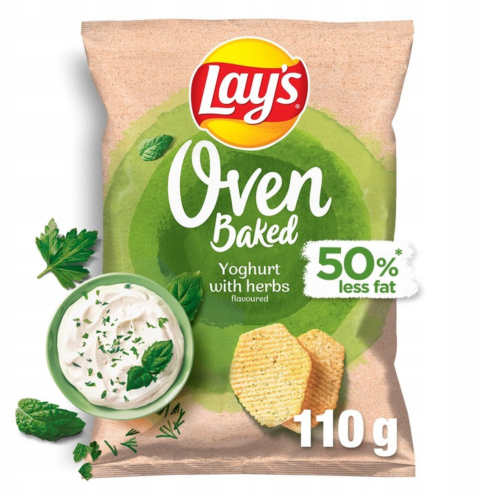 Lay's Oven Baked Chipsy O Smaku Jogurtu Z Ziołami 110 g