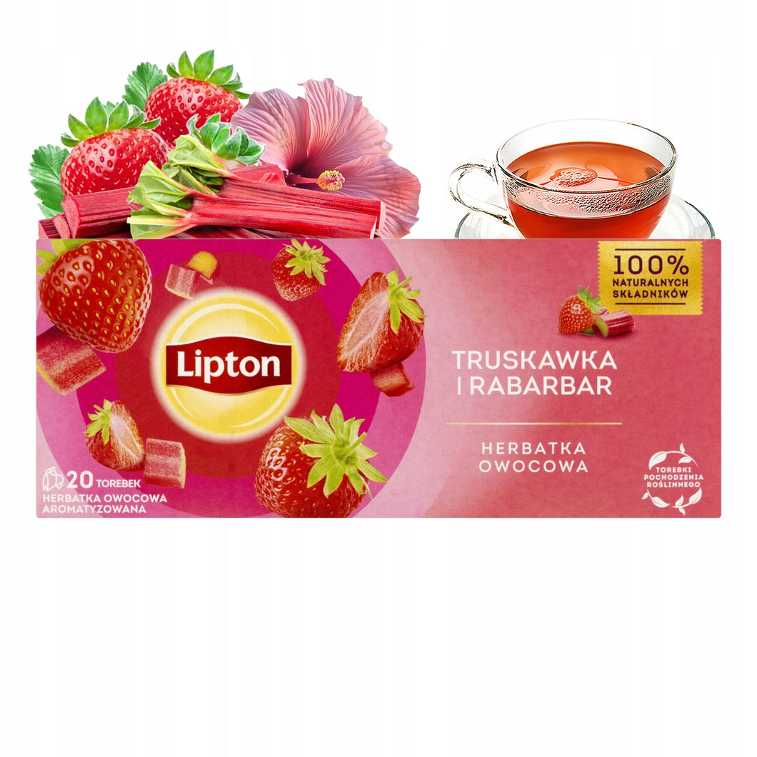 Lipton Herbata Exp Truskawka Rabarbar 32g