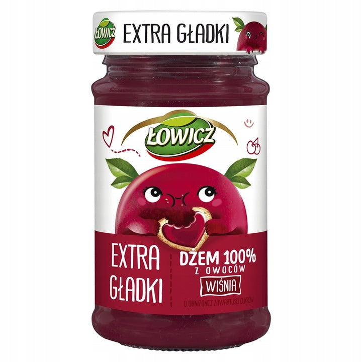 Łowicz Dżem 100% Z Owoców Wiśnia Extra Gładki 225g