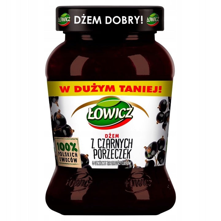 Łowicz Dżem Z Czarnych Porzeczek Niskosłodzony 450g