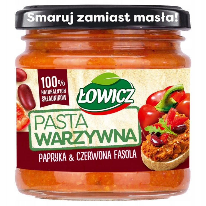 Łowicz Pasta Warzywna Papryka Czerwona I Fasola  180g