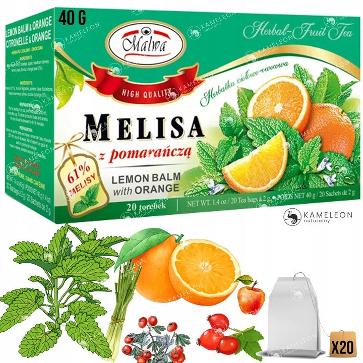 MALWA LEMON BALM WITH ORANGE- HERBATA MELISAZPOMARAÑCZ¥EXPRESOWA A'20