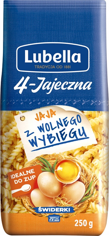 Lubella Jajeczna 4-Jaj Świderki 250g