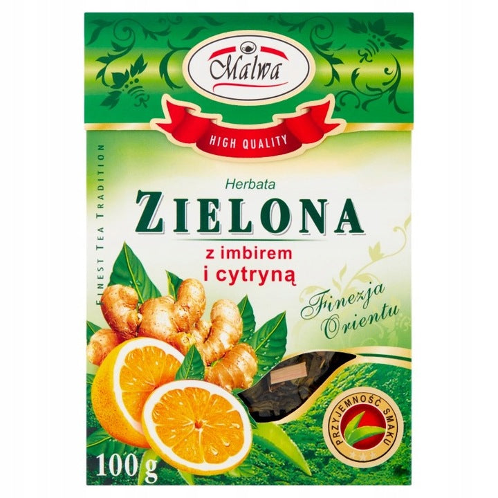 Malwa Herbata Zielona Z Imbirem I Cytryną 100 g