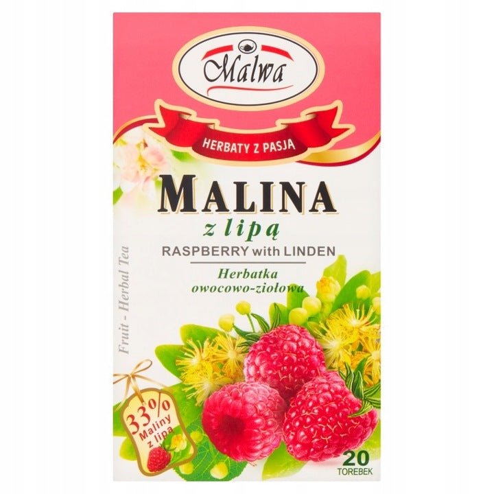 MALWA RASPBERRY AND LIME TREE- HERBATA OWOCMALINAZLIPA20*2G