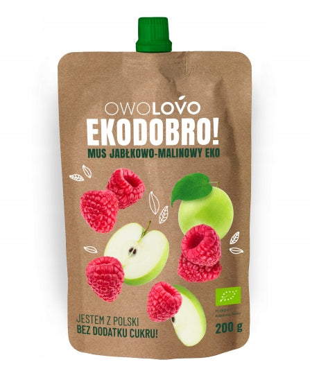 Owolovo Mus Eko Jabłkowo Malinowy 200g