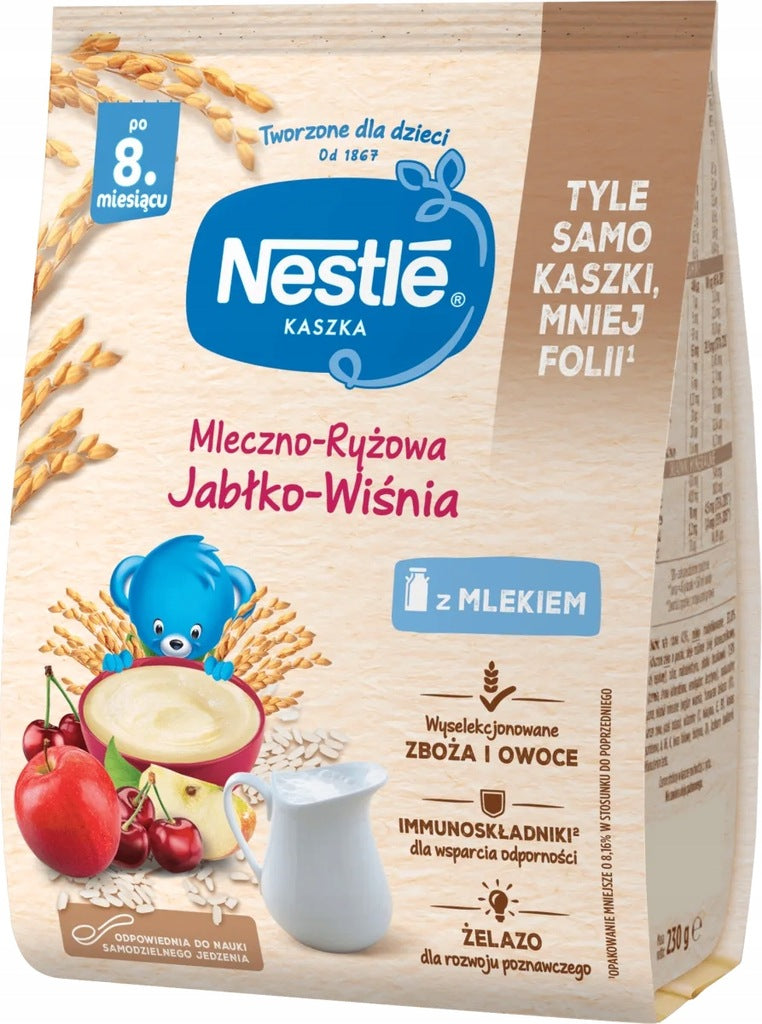 Nestle Kaszka Mleczno Ryżowa Jabłko Wiśnia 230g