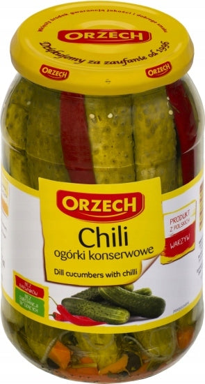 Orzech Ogórki Konserwowe Chili 900g