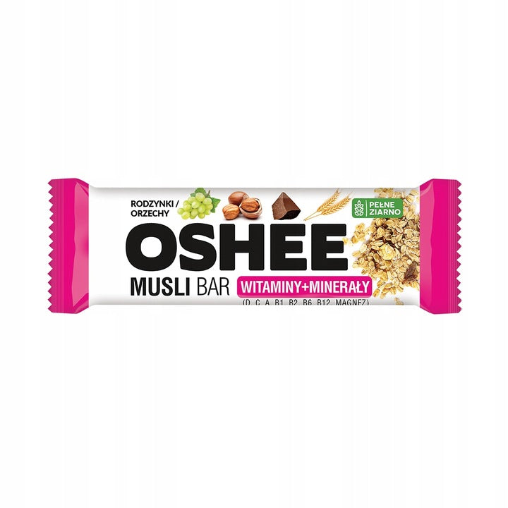 Oshee Musli Bar Baton Zbożowy Rodzynki Orzechy 40g