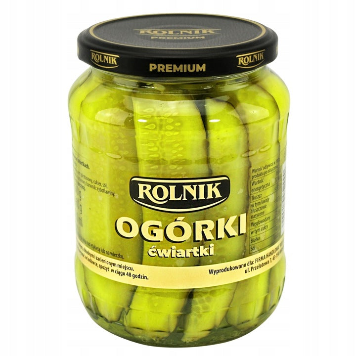 Rolnik Ogórek Ćwiartki  Premium Konserwowe 670g