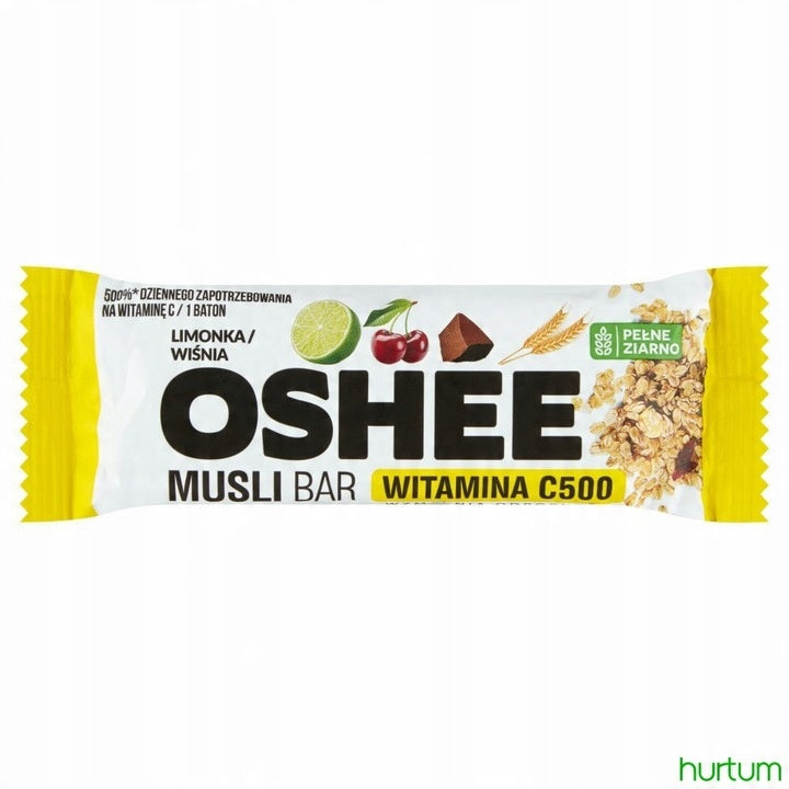 Oshee Musli Bar Baton Zbożowy Limonka Wiśnia 40g