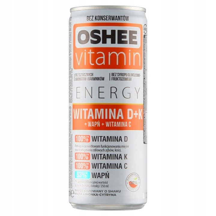 Oshee Vitamin Energy Gazowany Mięta-Limonka 250 ml