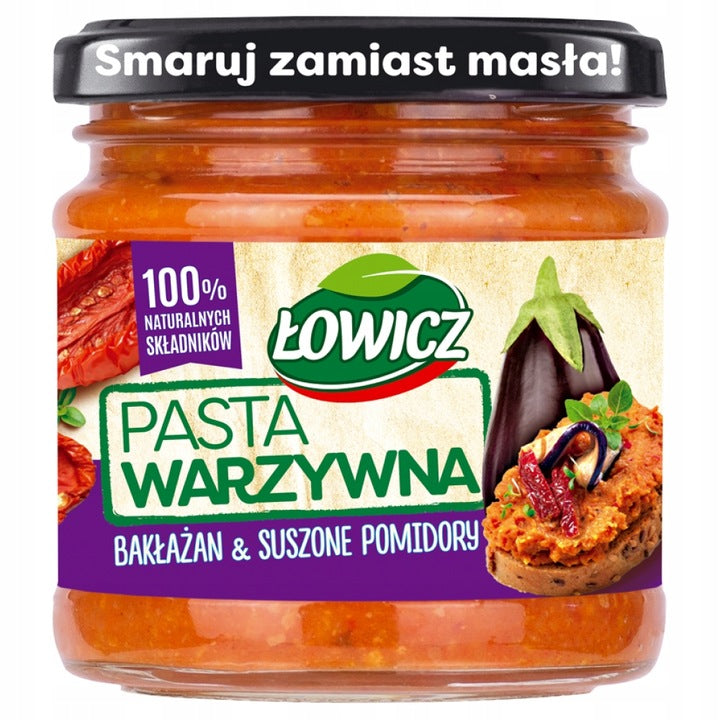 Łowicz Pasta Warzywna Bakłażan Suszone Pomidory 180g
