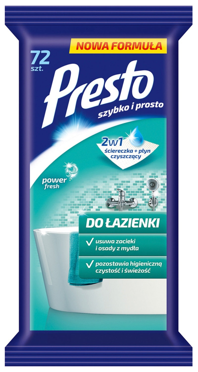 Presto Ściereczki Nawilżane Do Łazienki 72 szt