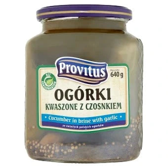 Provitus Ogórki Kwaszone Z Czosnkiem  640g