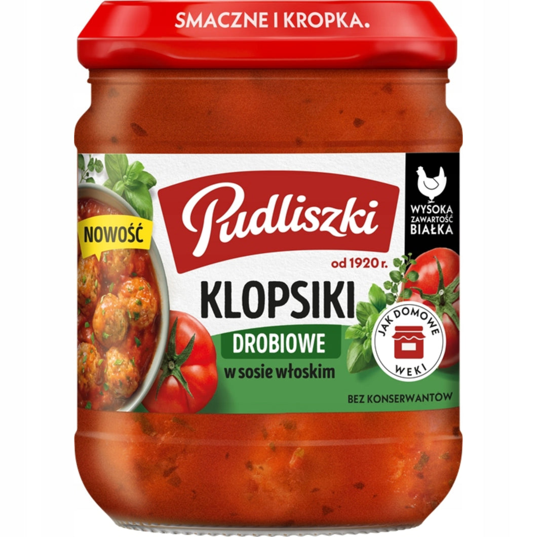 Pudliszki Klopsiki Drobiowe W Sosie Włoskim 440g