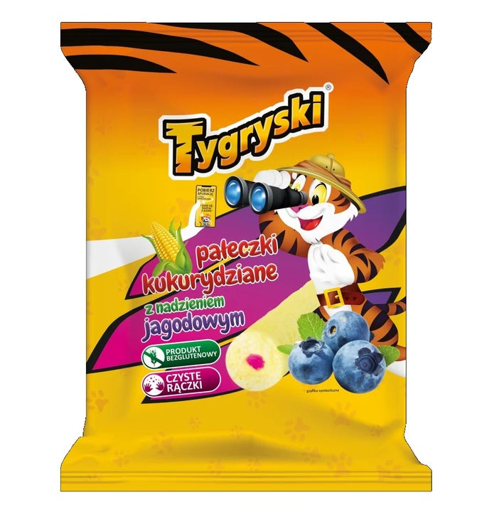 Tygryski Chrupki Pałki Kukurydziane Jagodowe 60g