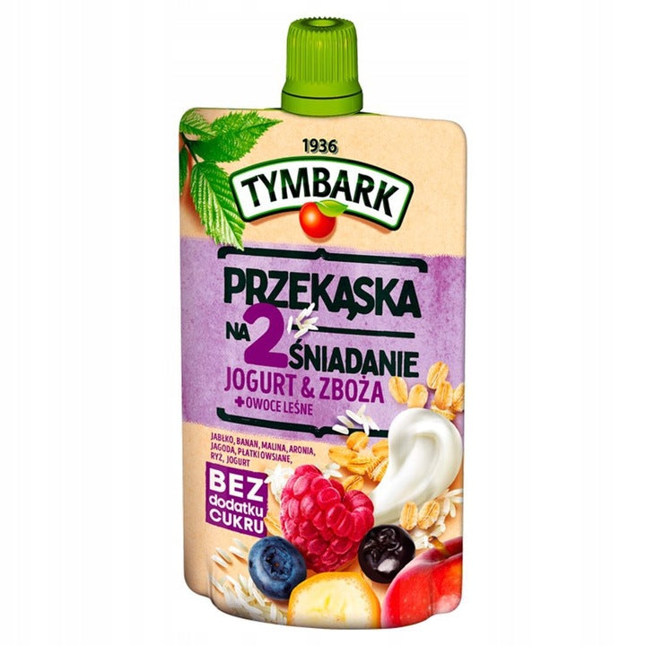 Tymbark Mus Przekąska Na 2 Śniadanie Jogurt Zboża Owoce Leśne 100g