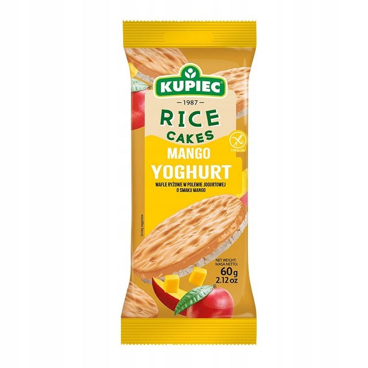 Wafle Ryżowe W Polewie  Jogurtowej O Smaku Mango 60g