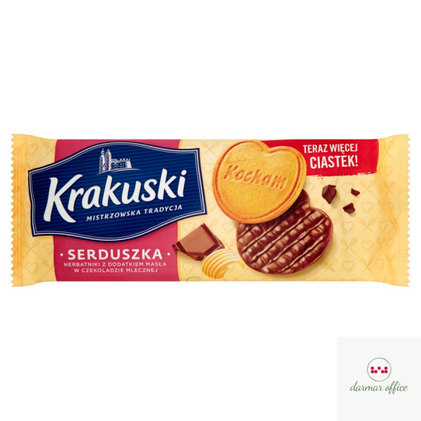 Bahlsen Ciastka Serduszka Maślane W Czekoladzie Mlecznej Krakuski 171g