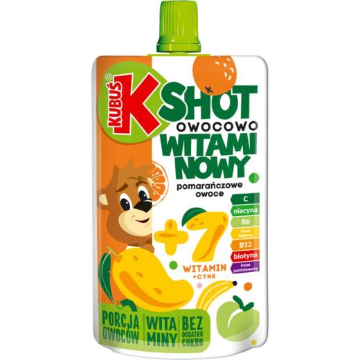 Kubuś  Mus Shot Pomarańczowe Owoce 100g