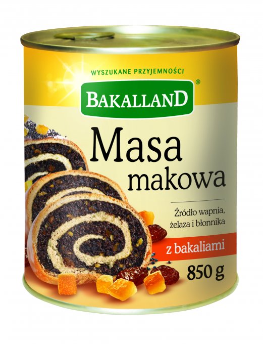 Bakalland Masa Makowa Z Bakaliami 850g
